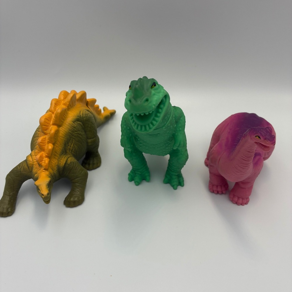 Vintage 1988 Playskool Definitely Dinosaurs Figures Set T-Rex Brontosaurus Lot